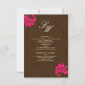 Bruin en Heet Roze Damast Bruiloft Behuizing Kaart (Voorkant)
