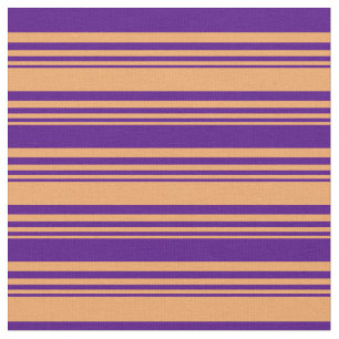 Bruin en Indigopatroon van strepen Stof