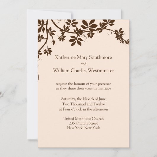 bruin en ivoorhuwelijk kaart (Voorkant)