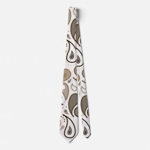 Bruin en Khaki Paisley Design Stropdas
