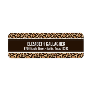 Bruin en Leopard Print Etiket