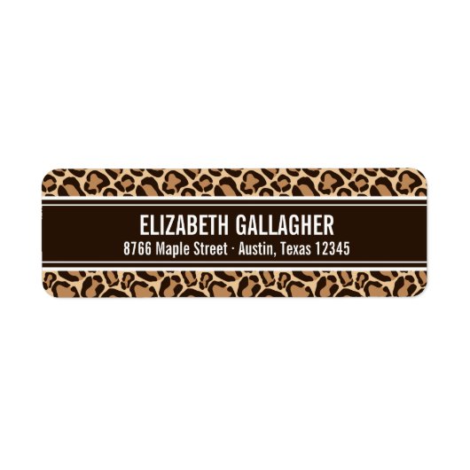 Bruin en Leopard Print Etiket (Voorkant)