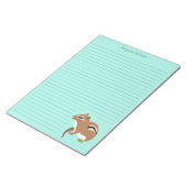 Bruin en Mint Green Chipmunk Lovers Personalized Notitieblok (Schuin)