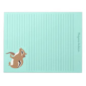 Bruin en Mint Green Chipmunk Lovers Personalized Notitieblok (Voorkant)