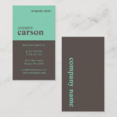 Bruin en mint-kleurenblok visitekaartje (Voorkant / Achterkant)