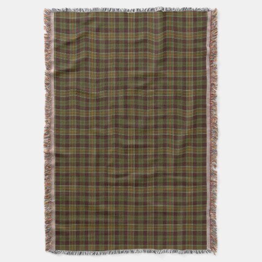 Bruin en Moss Green Rustic Pset Pattern Deken (Voorkant Verticaal)