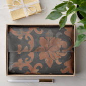 Bruin en Oranje Damask Pattern Tissuepapier (Geschenk)