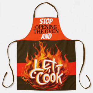 Bruin en Oranje vuur Laat het koken Schort