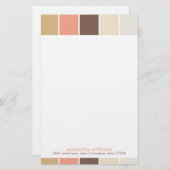 Bruin en peach Moderne decoratieve kleurenblokken Briefpapier (Voorkant / Achterkant)