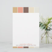 Bruin en peach Moderne decoratieve kleurenblokken Briefpapier (Staand voorkant)
