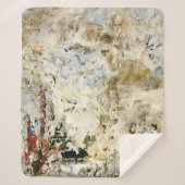 Bruin en rood behang sherpa deken (Voorkant)