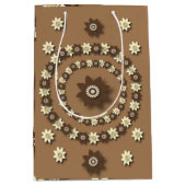Bruin en room Floral Medium Cadeauzakje (Voorkant)