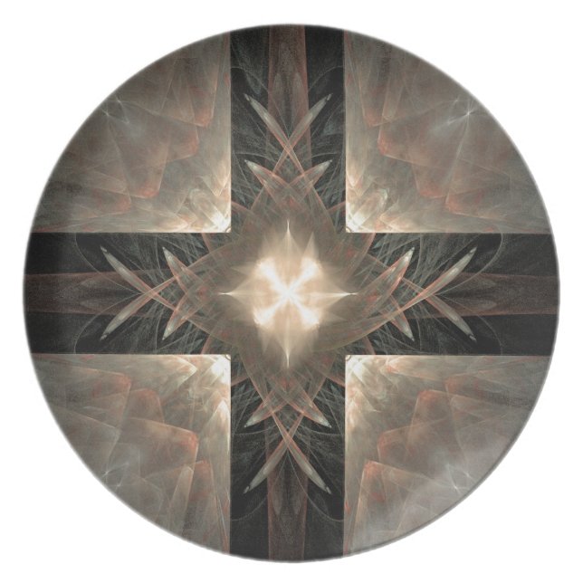 Bruin en room melamine bord (Voorkant)