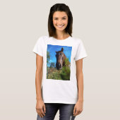 Bruin en roomkleurig paardenblauw t-shirt (Voorkant volledig)