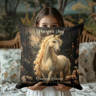 bruin en roze eenhoorn Woodland Horse Kussen