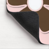 Bruin en roze met Daisy Flower Mousepad Muismat (Hoek)