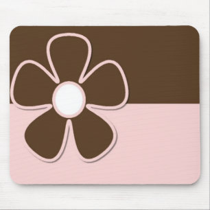 Bruin en roze met Daisy Flower Mousepad Muismat