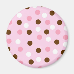 Bruin- en roze pokadots magneet