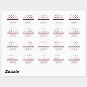 Bruin en Roze: Polka Dot Adres Sticker (Vel)