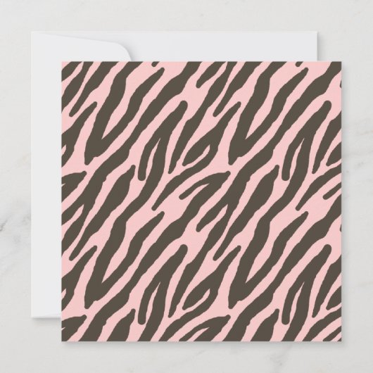 Bruin en roze Zebra Pattern Kaart (Achterkant)