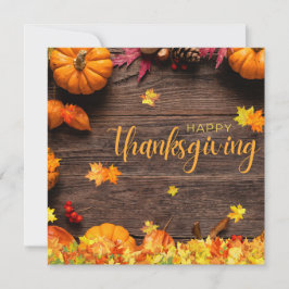 Bruin en Sinaasappel Elegant Happy Thanksgiving Da Feestdagenkaart