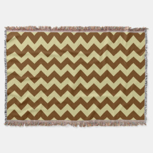 Bruin en Tan Chevron zigzag patroon Deken