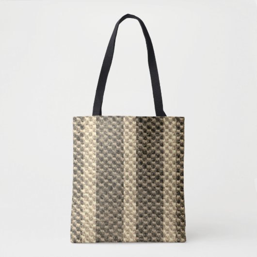 " bruin en tan grote weave print" canvas tas (Voorkant)