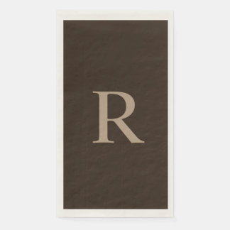 Bruin en Tan Monogrammed Paper Guest Towel Servet