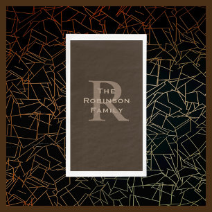 Bruin en Tan Naam Monogrammed Papier Gastendoek Servet