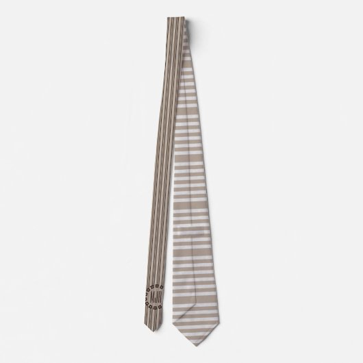 Bruin en tapijten met monogram stropdas (Achterkant)