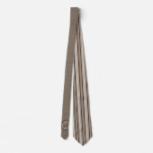 Bruin en taupe lederen print met monogram stropdas (Achterkant)