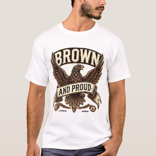 Bruin en trots Mexican Eagle T-shirt ontwerp (Voorkant)