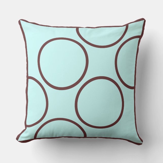 bruin en turquoise modern kussen (Voorkant)