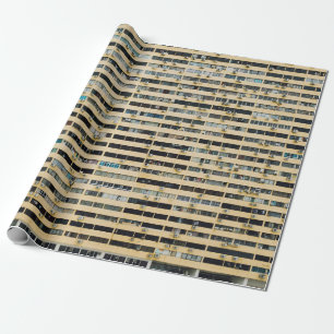Bruin en wit betongebouw cadeaupapier