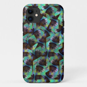Bruin en wit cavia Abstract patroon, iPhone 11 Hoesje