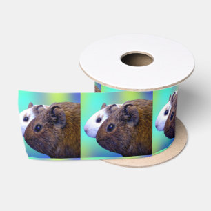 bruin en wit cavia baksteenpatroon, lint