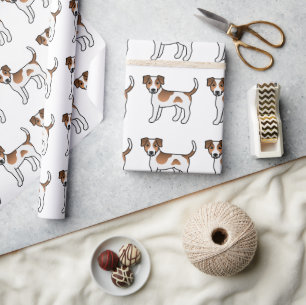Bruin En Wit Deens-Zweeds Boerderijhond Patroon Cadeaupapier