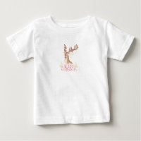 Bruin en Wit Eenvoudig Vrolijk Kerstmis T-Shirt