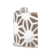 Bruin en wit geometrisch patroon heupfles (Links)