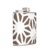 Bruin en wit geometrisch patroon heupfles (Rechts)