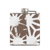 Bruin en wit geometrisch patroon heupfles (Achterkant)