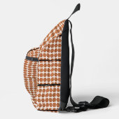 Bruin en wit geometrisch patroon sling bag (Rechts)