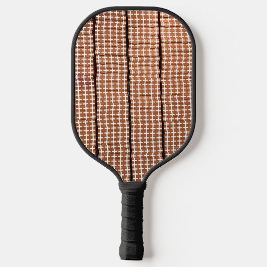 Bruin en wit geometrische print pickleball paddle (Achterkant)