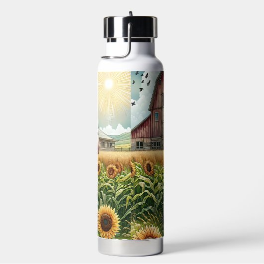 bruin en wit gevlekt paard waterfles (Rechts)