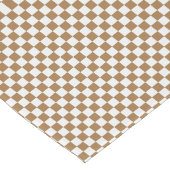 Bruin en wit gingham gecheckt lange tafelloper (Hoek)