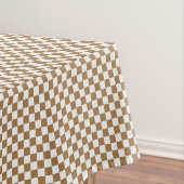 Bruin en wit gingham gecheckt tafelkleed (Voorbeeld)