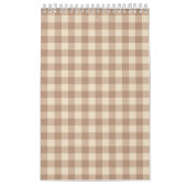 Bruin en wit Gingham Pset Pattern Kalender (Hoes)