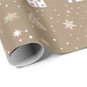 Bruin en wit Kerstmis Cadeaupapier (Rol Hoek)