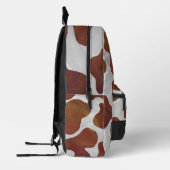 Bruin en Wit Koe Patroon Monogram Bedrukte Rugzak (Links)