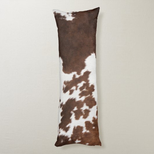Bruin en wit Koeienhuid Lichaamskussen (Achterkant (Verticaal))
